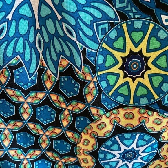 Win-Win Colorful 3/4 Sleeve Bell Sleeve Crew Neck Blouse Size S-M - Picture 3 of 6